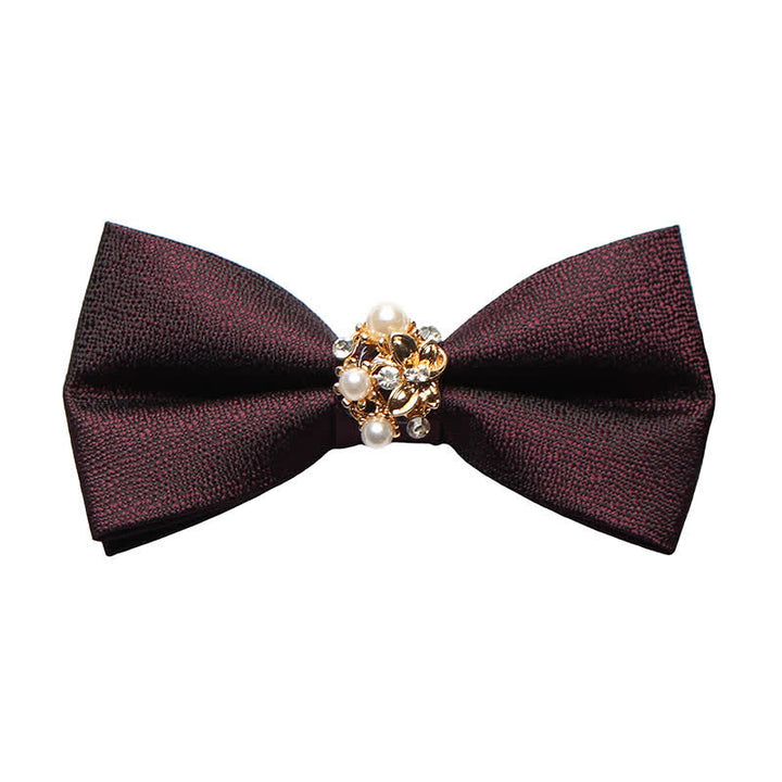 Pajarita de esmoquin formal con perlas para hombre