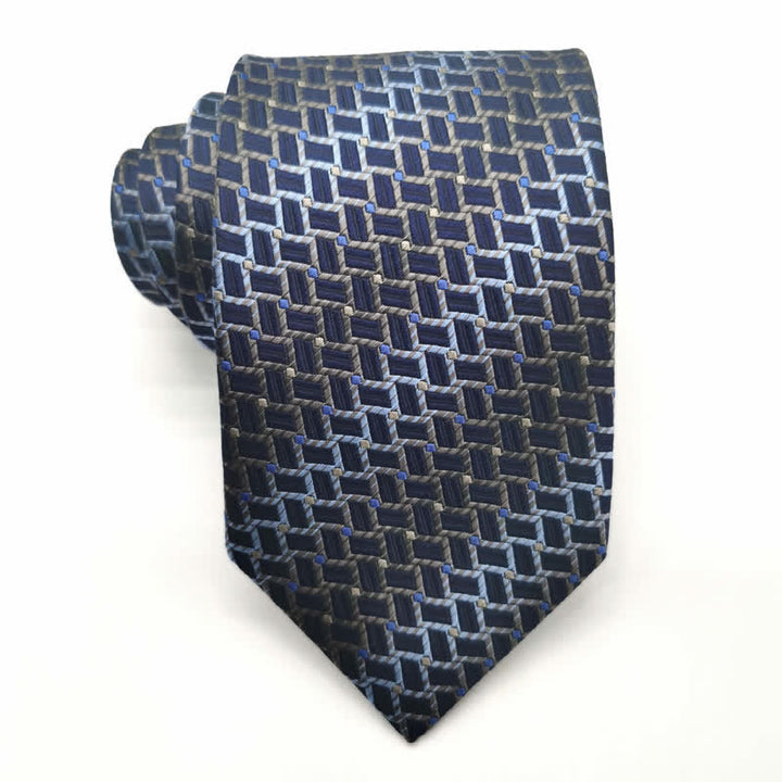 Corbata de seda pura con patrón de tejido degradado para hombre
