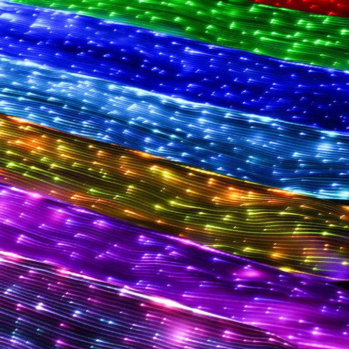 Corbata luminosa futurista de fibra óptica