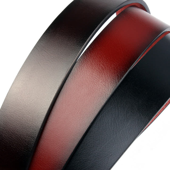 Cinturón de cuero con hebilla negra retro para hombre