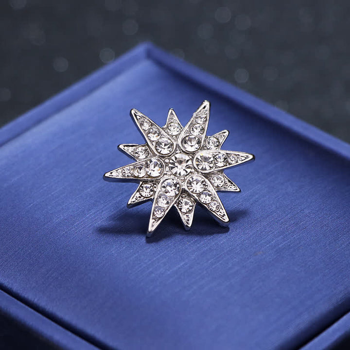Impresionante broche de estrella con hexagrama para hombre