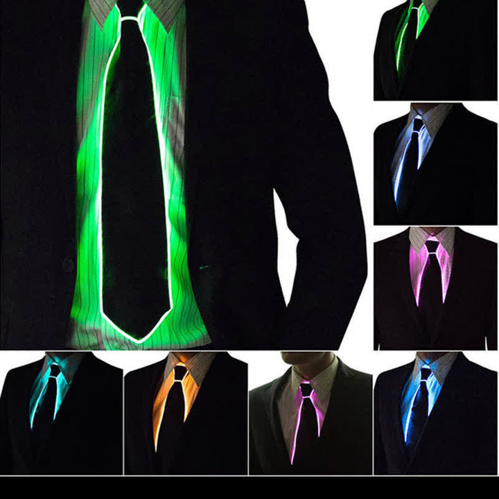 Divertida corbata luminosa de colores con luces LED de neón