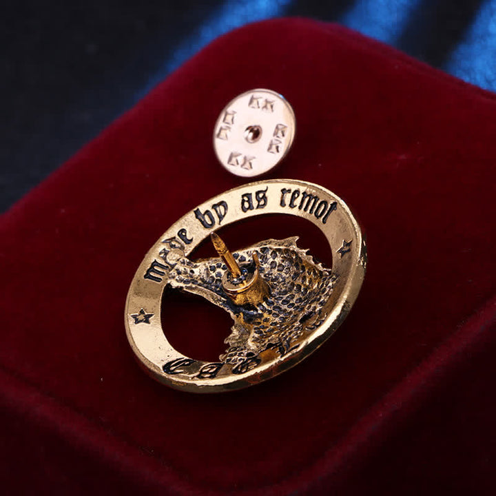 Broche de cabeza de halcón circular para hombre