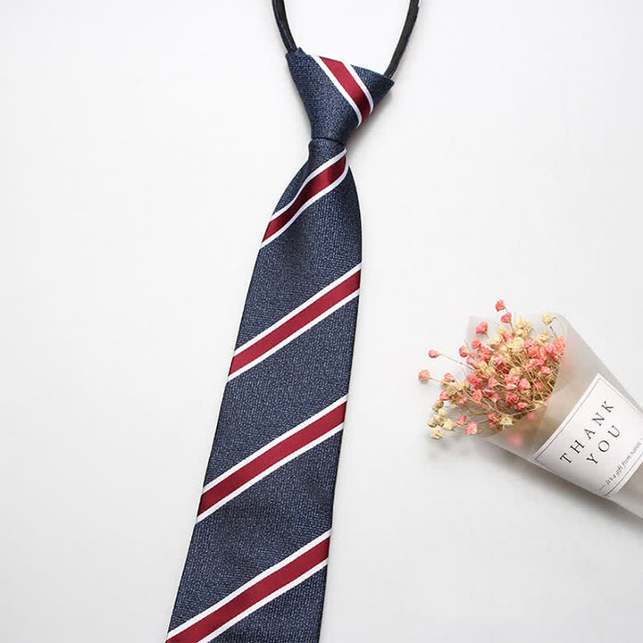 Corbata de rayas con cremallera británica para hombre