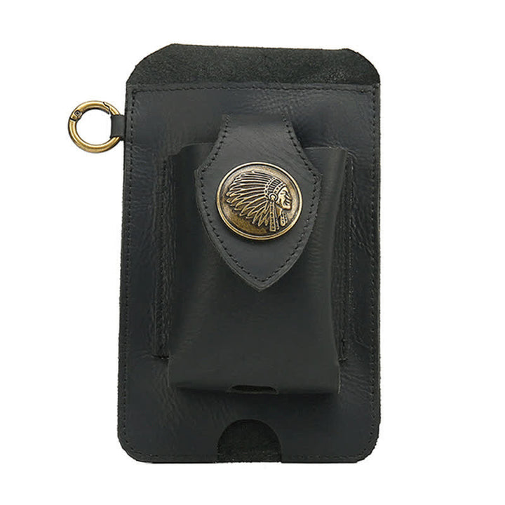 Funda para teléfono con botón magnético y correa de cuero Crazy Horse