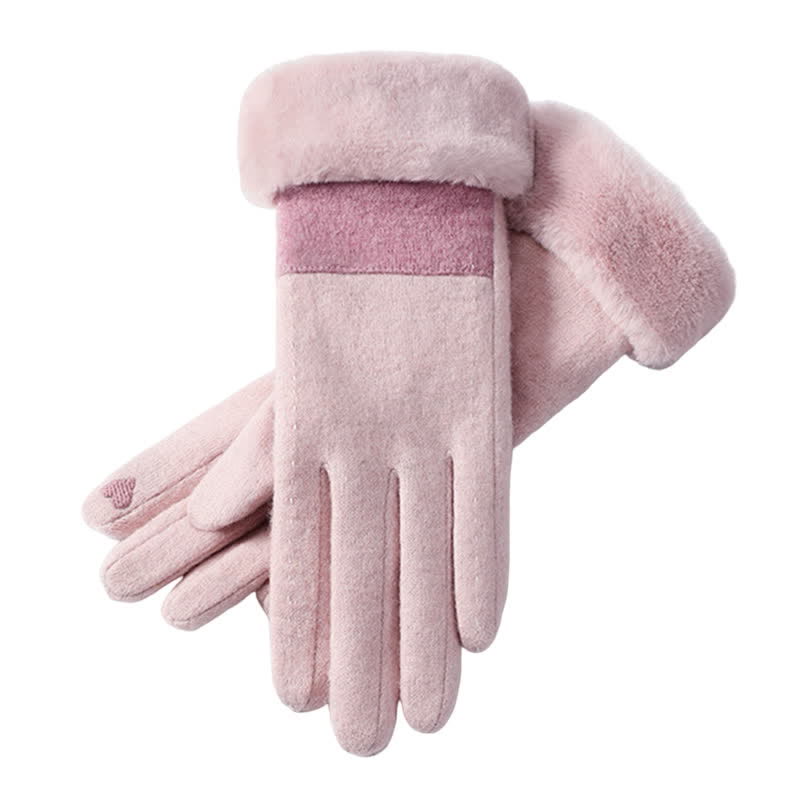 Guantes de felpa suaves y acogedores para pantalla táctil para mujer.