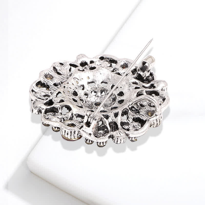 Broche de flor hueca estilo barroco para mujer