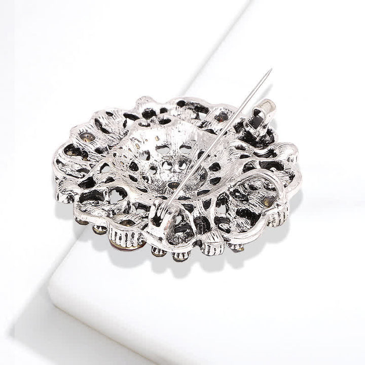 Broche de flor hueca estilo barroco para mujer