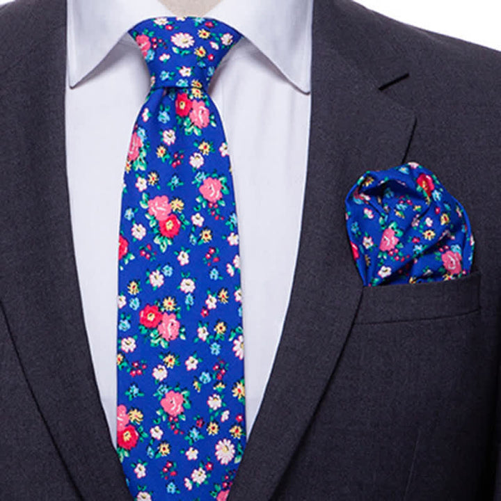 Conjunto de 2 corbatas con estampado floral de margaritas y rosas para hombre