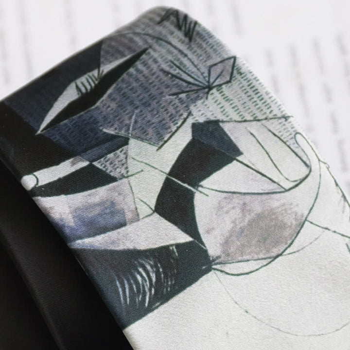 Corbata para hombre con pintura artística negra del Guernica