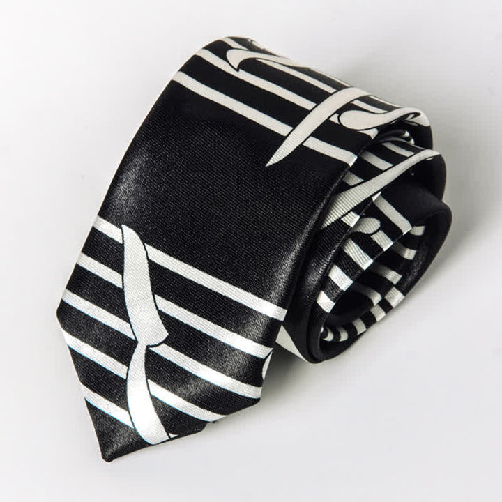 Corbata con notas musicales de piano y personalidad para hombre