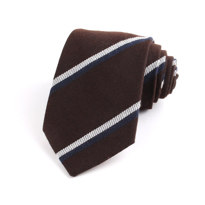 Corbata de rayas de lana suave estilo británico para hombre