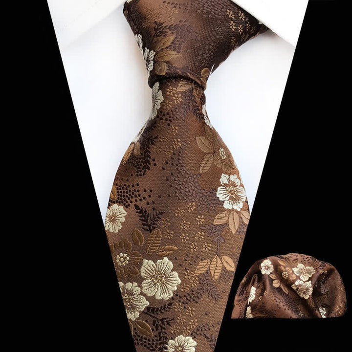 Conjunto de 2 corbatas florales con flores de ciruelo para hombre