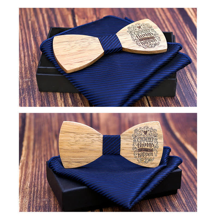 Juego de 2 pajaritas de madera con diseño de proverbios para hombre
