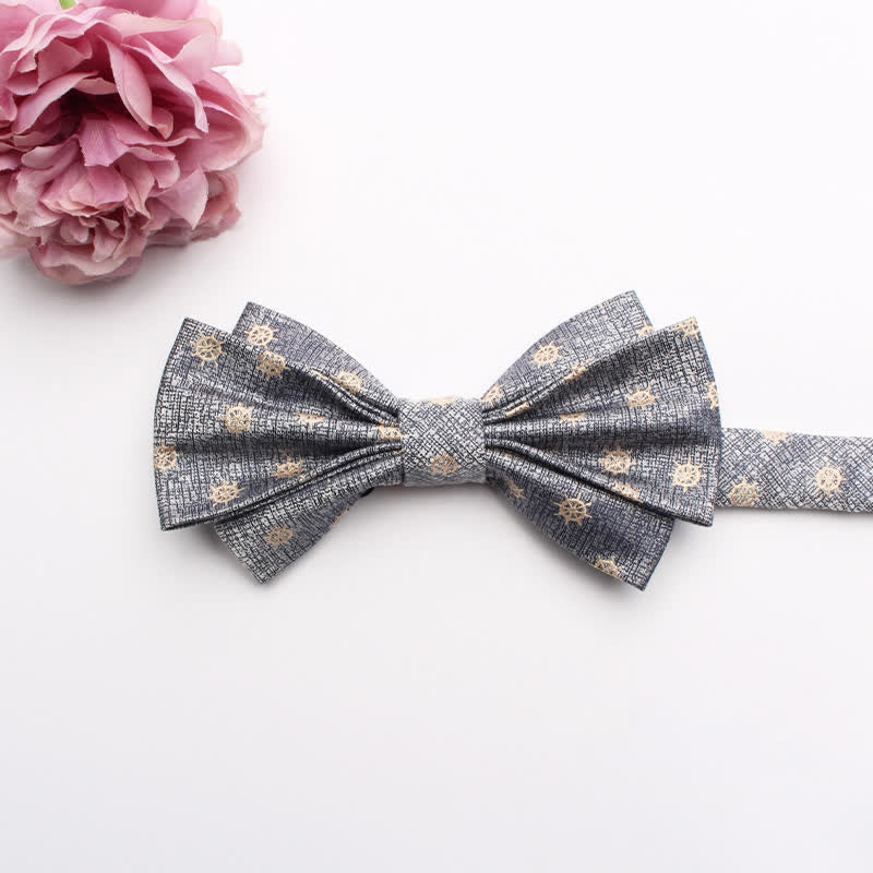 Pajarita de traje con textura de jacquard con colmillos para hombre