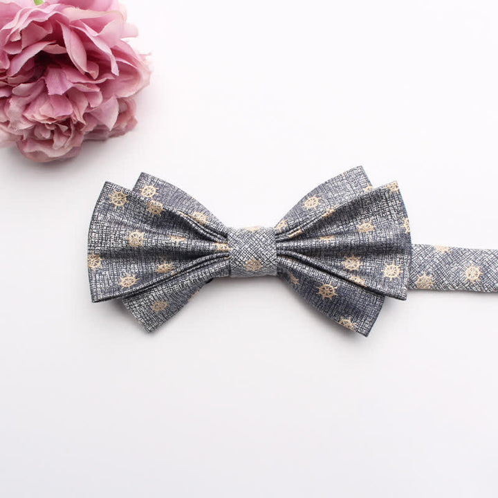 Pajarita de traje con textura de jacquard con colmillos para hombre