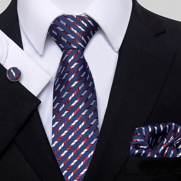 Conjunto de 3 corbatas de rayas con diseño geométrico para hombre