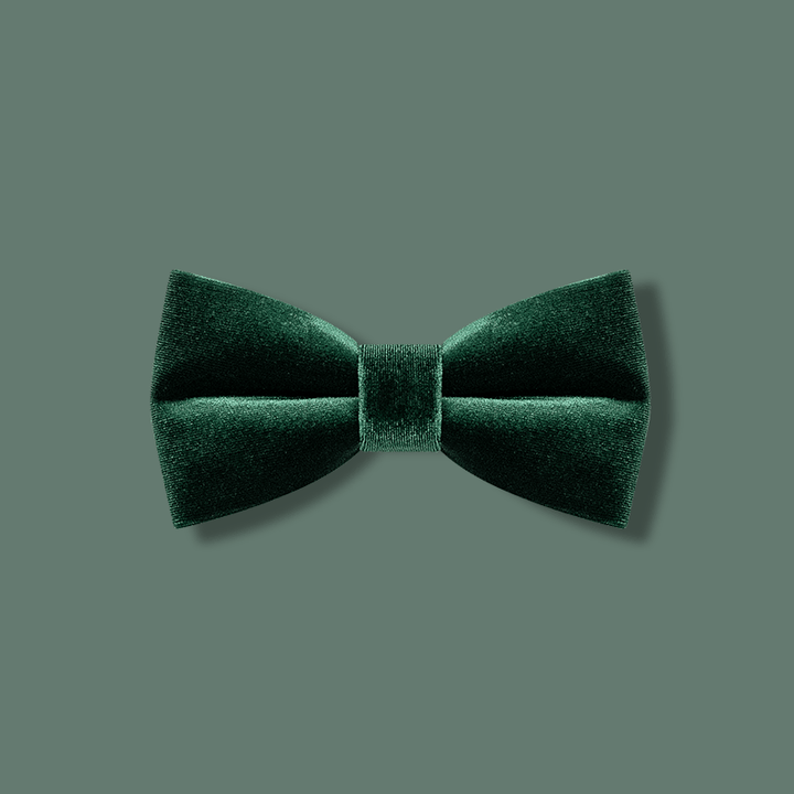 Pajarita de terciopelo de color verde esmeralda liso para hombre