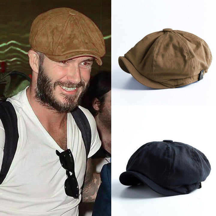 Gorra de boina octogonal de algodón británico Newsboy