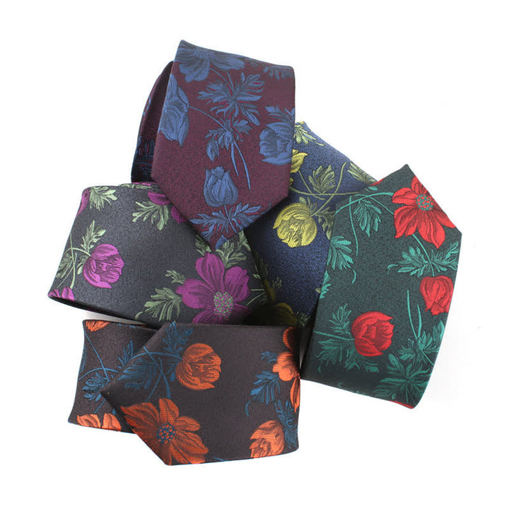 Corbata con tallo y flores novedosas para hombre