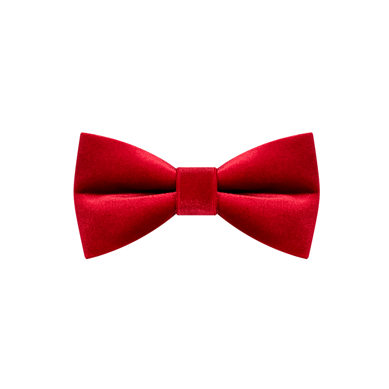 Pajarita de terciopelo de color rojo brillante y liso para hombre