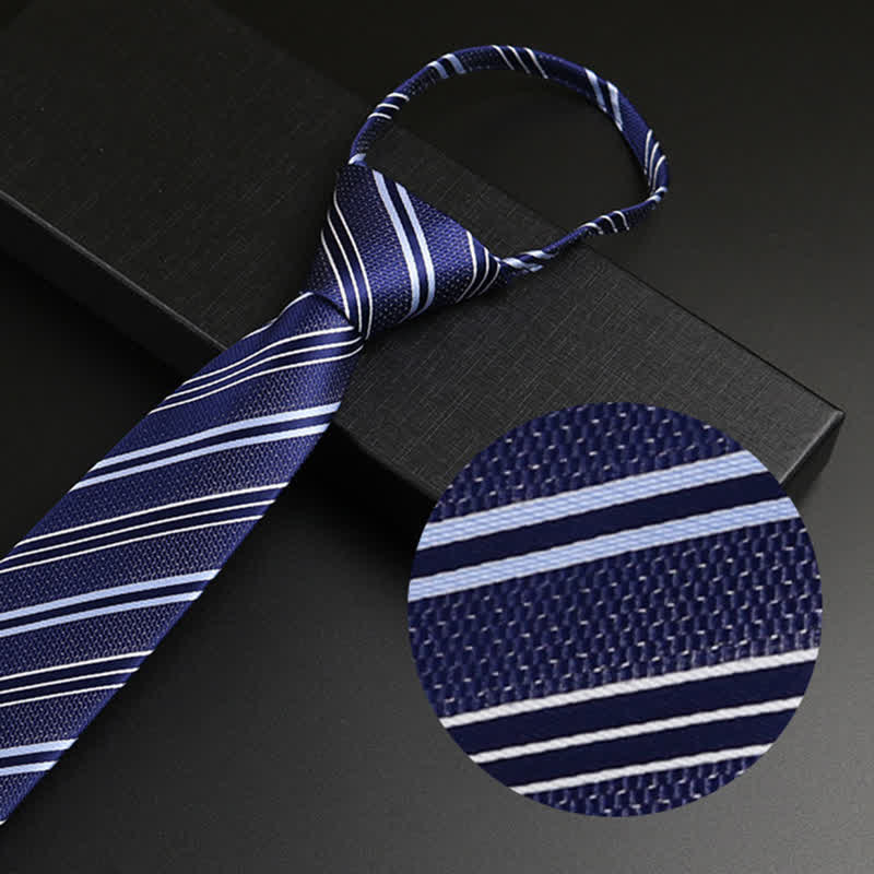 Corbata formal con cremallera azul marino para hombre