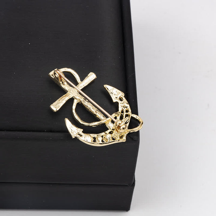 Broche de ancla de barco de mar para hombre