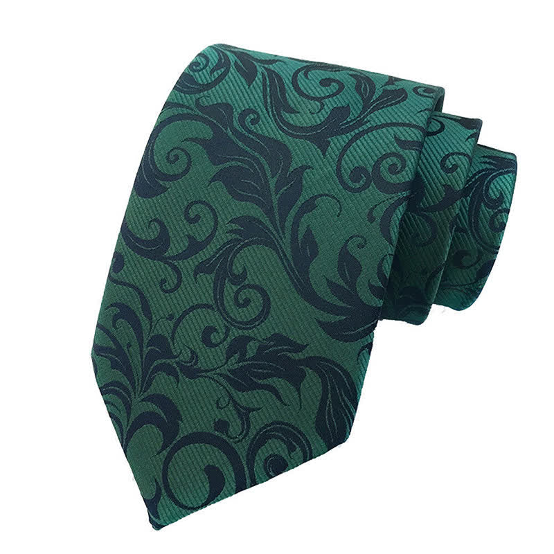 Conjunto de 2 corbatas con diseño floral en espiral para hombre