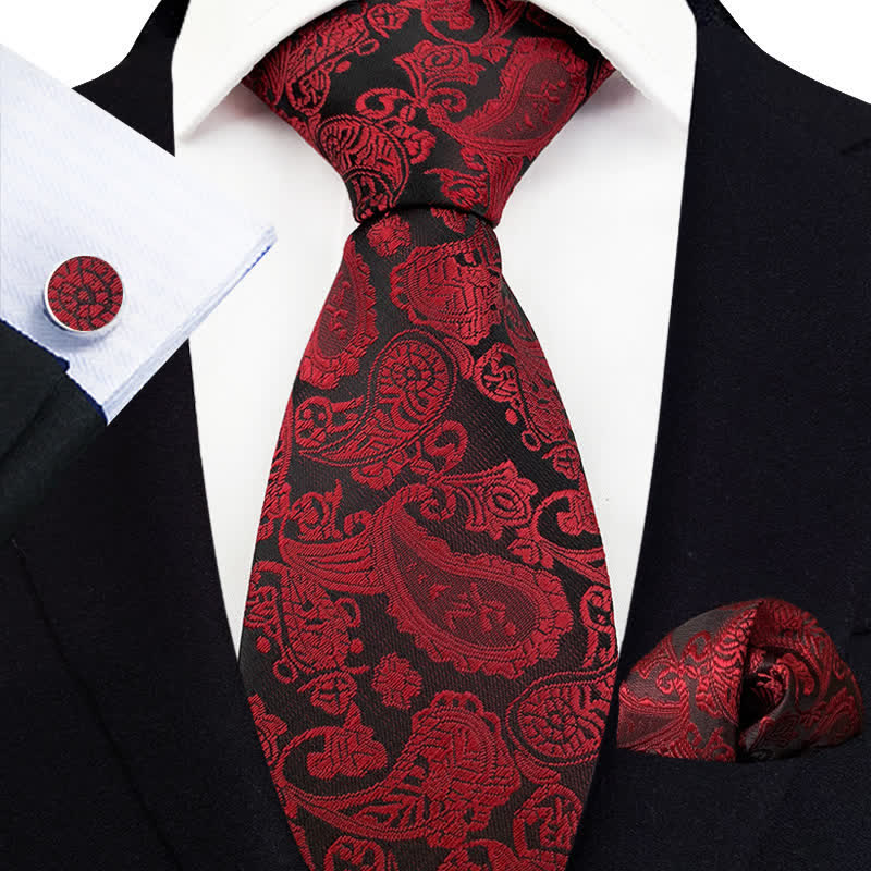 Conjunto de 3 corbatas de cachemira exóticas para hombre