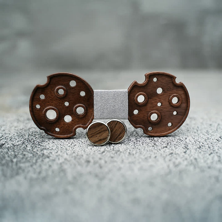 Juego de 3 pajaritas de madera con forma de círculo hueco para hombre