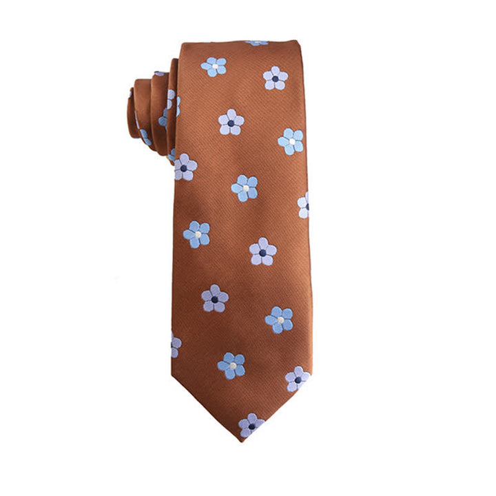 Corbata para hombre con micromotivos de la serie naranja y roja