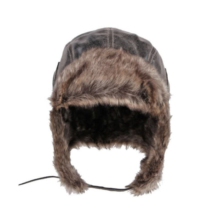 Gorro de trampero de piel sintética suave y esponjoso con protección para las orejas