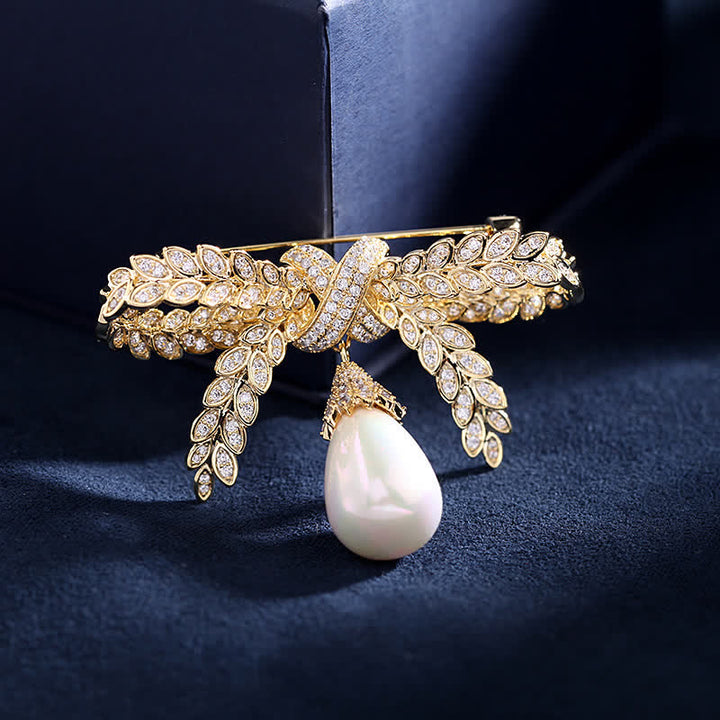 Broche de lazo de trigo barroco para mujer