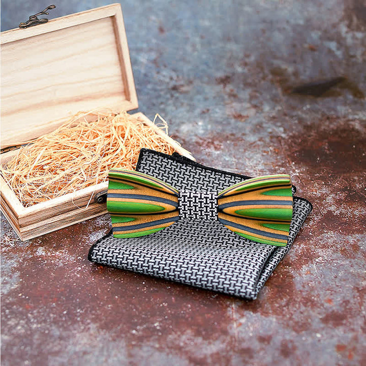 Juego de 2 pajaritas de madera con grabado láser deslumbrante para hombre