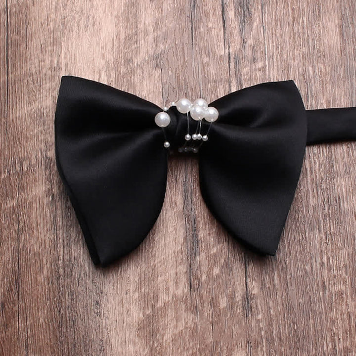 Pajarita de perlas con personalidad negra para hombre