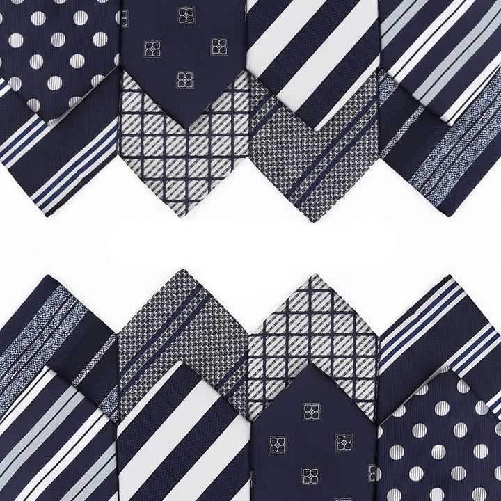 Corbata de oficina para hombre de la serie azul marino