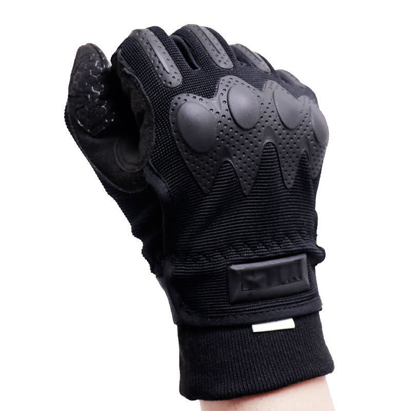 Guantes tácticos negros de dedos completos para actividades al aire libre y montañismo