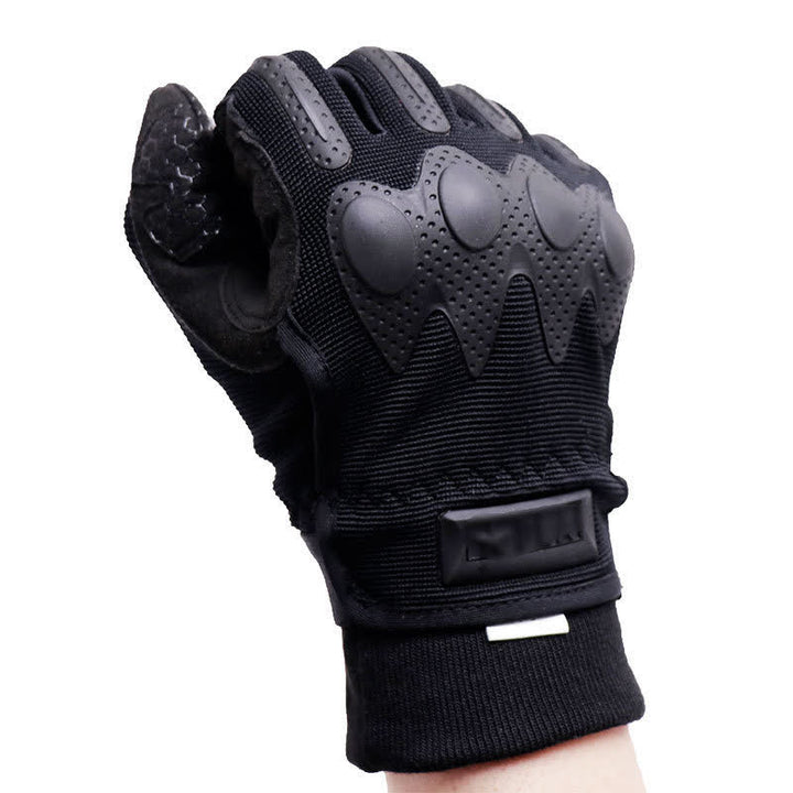 Guantes tácticos negros de dedos completos para actividades al aire libre y montañismo