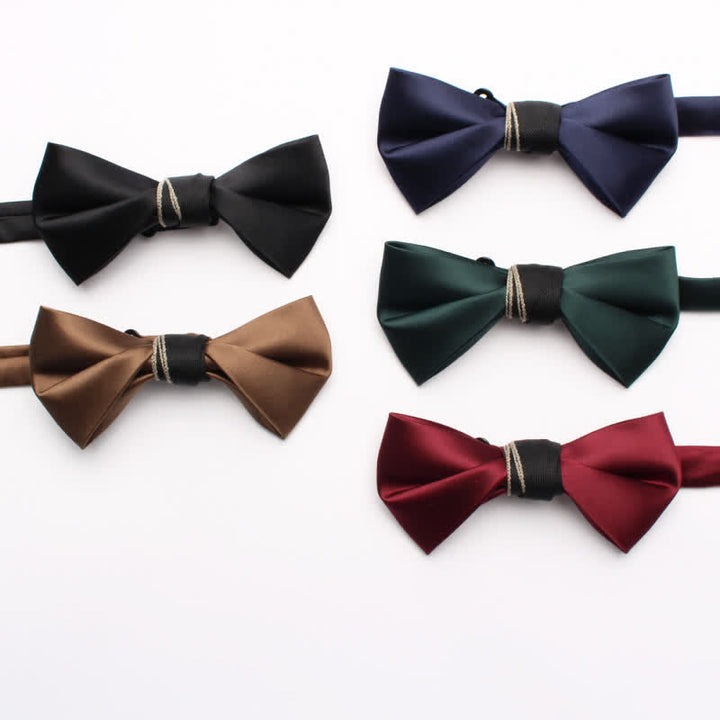 Pajarita clásica de color liso brillante para hombre