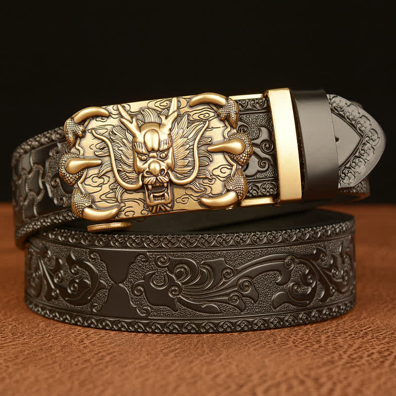 Cinturón de cuero con garra de dragón poderosa para hombre