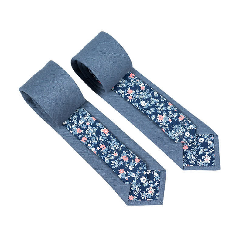 Corbata de hombre con diseño de patchwork floral y cuadros escoceses