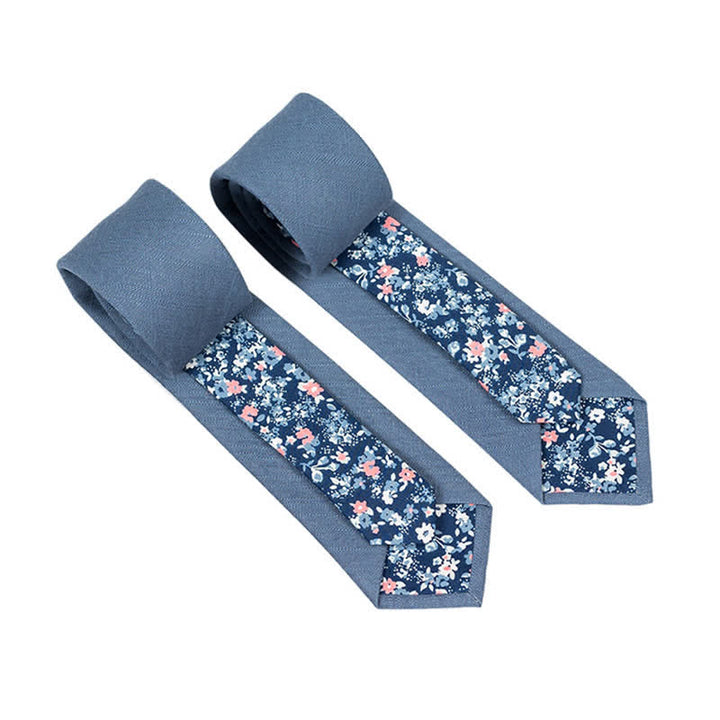 Corbata de hombre con diseño de patchwork floral y cuadros escoceses