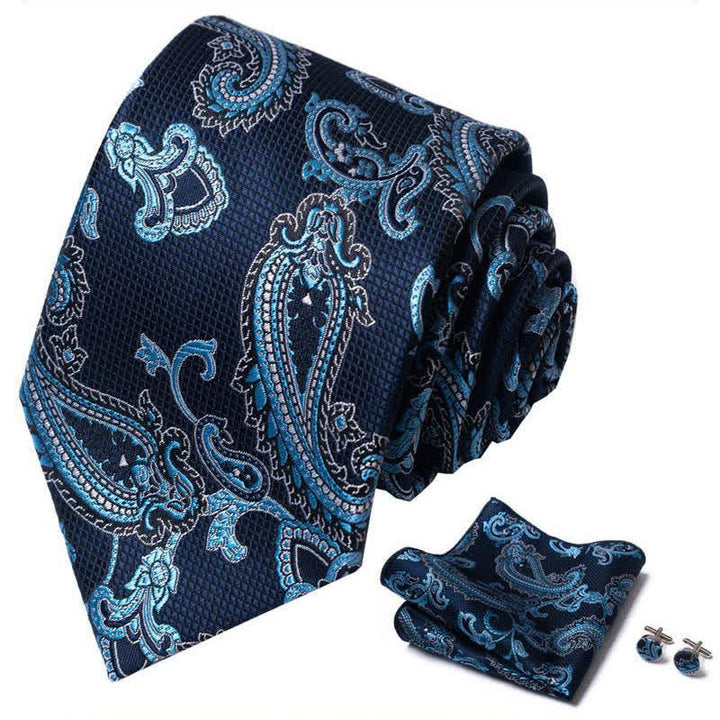 Conjunto de 3 corbatas de cachemira en tono azul para hombre