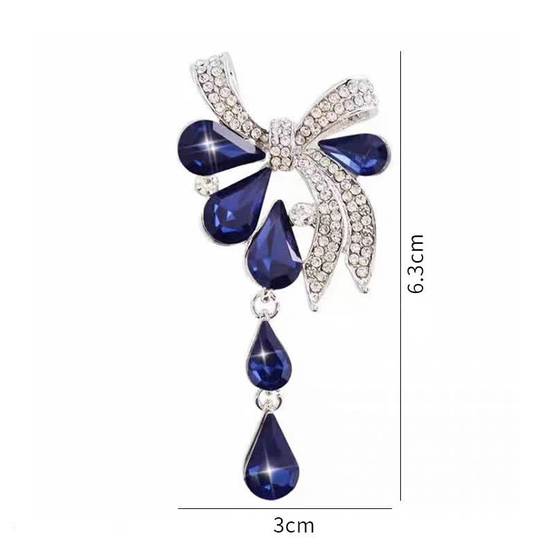 Broche con lazo en forma de lágrima para mujer