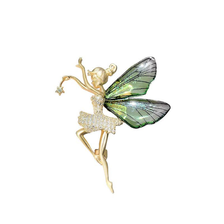 Broche de hada elfa con alas de ángel para mujer