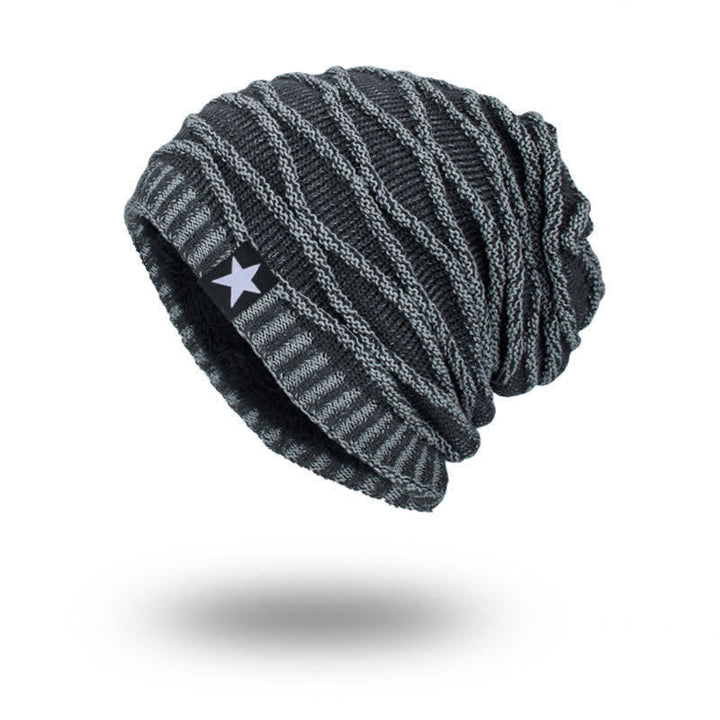 Gorro de punto de cinco estrellas con forro polar