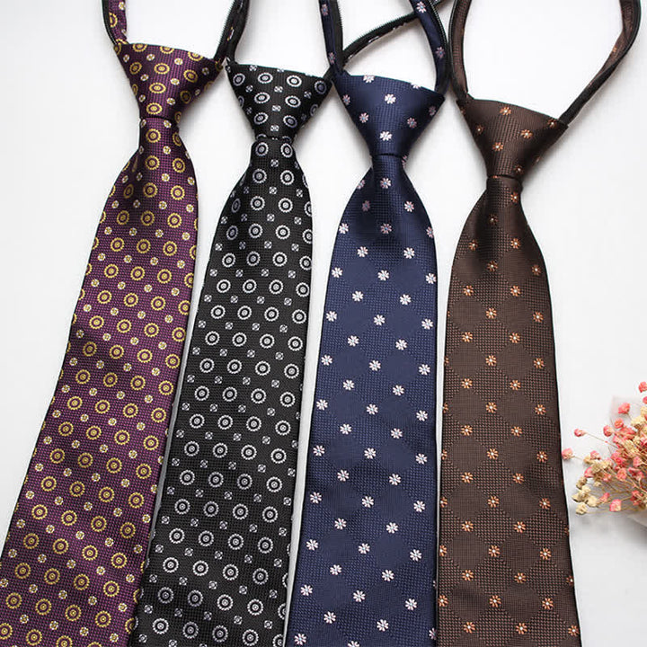 Corbata con cremallera y motivos florales retro para hombre