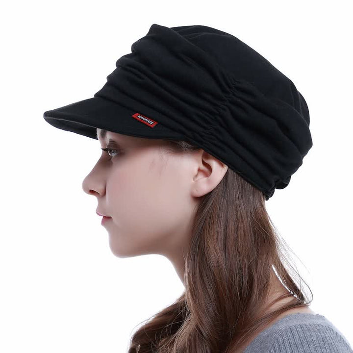 Gorra de béisbol plisada con ala suave para mujer