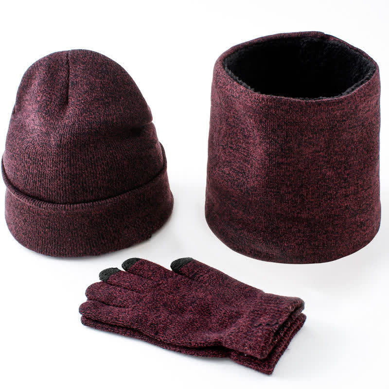 Juego de 3 gorros, bufandas y guantes para pantalla táctil