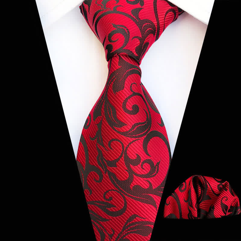 Conjunto de 2 corbatas con diseño floral en espiral para hombre